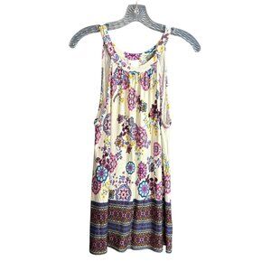 Loveappella Sleeveless Floral Print Tunic Top